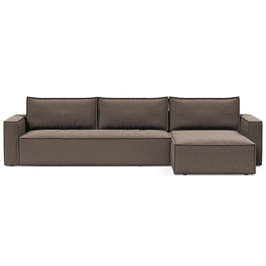 Newilla Sovesofa - Bouclé Taupe Inkl. lounger | Møbelsalg.dk