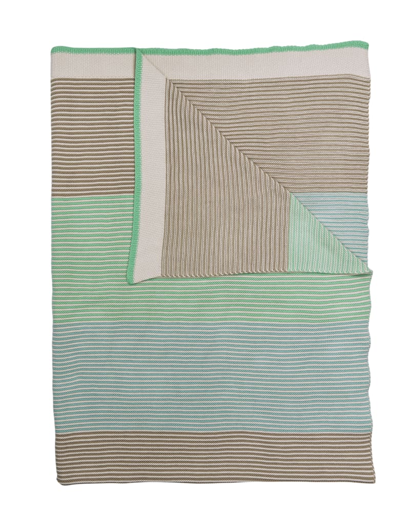 PIP Blockstripe Throw L.Green 130x170