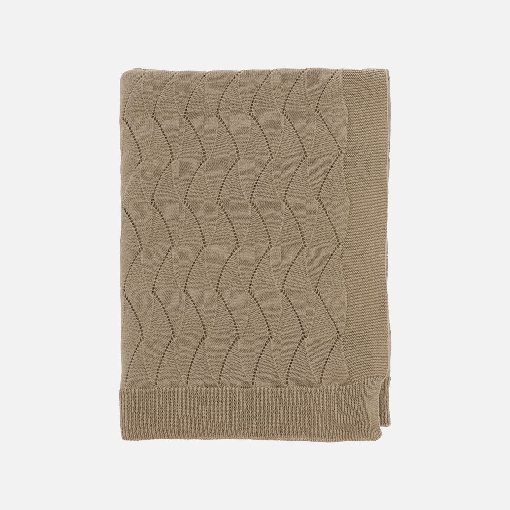 Södahl GENTLE Strikket plaid - Beige