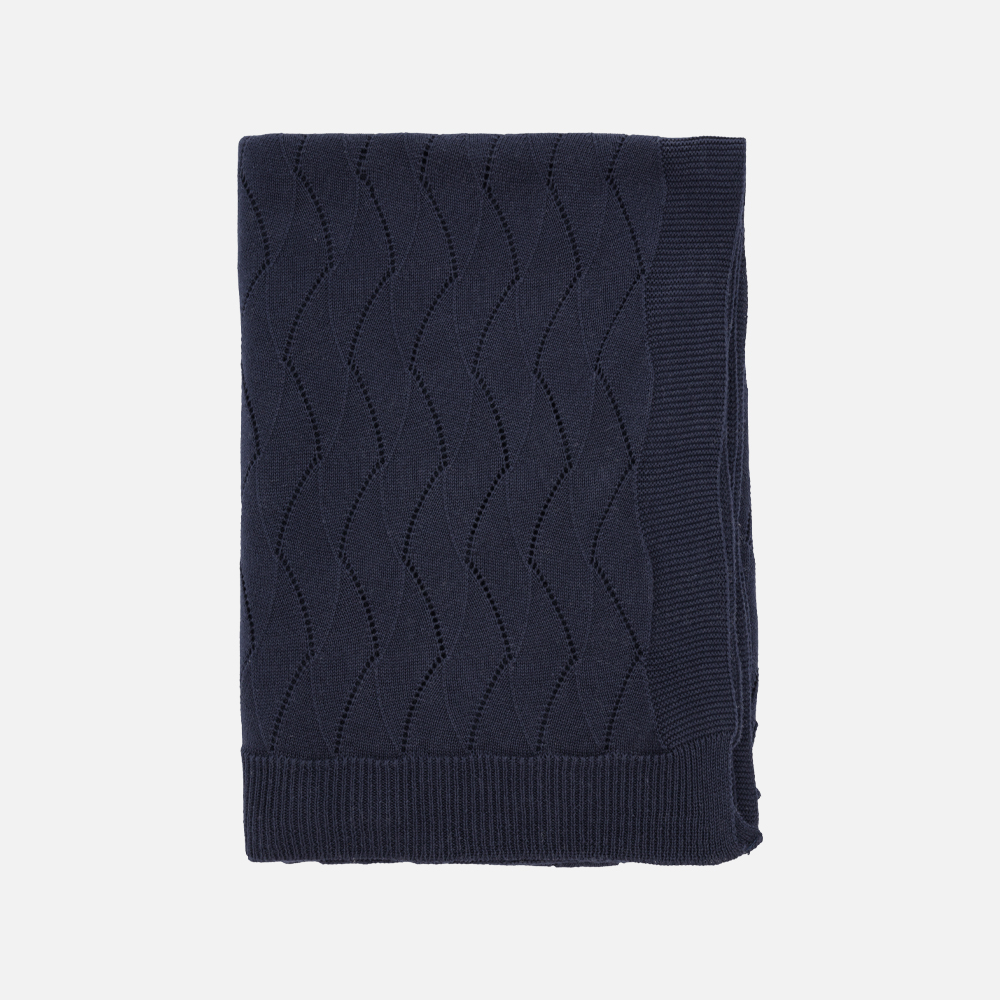 Södahl GENTLE Strikket plaid - Mørkeblå